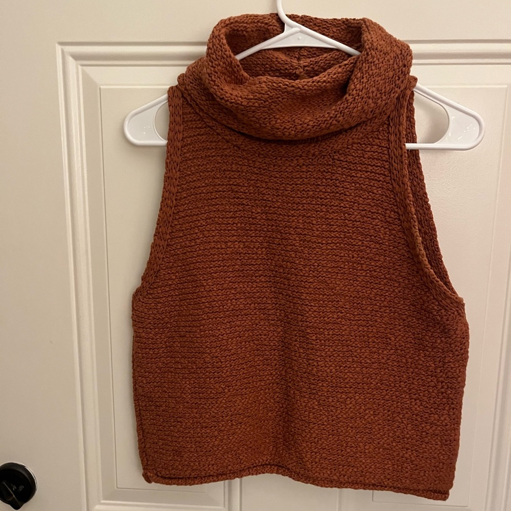 Cozy Brown Sleeveless Sweater